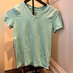 Champion mint green short sleeved crew scooped neck T-shirt small semi fitted